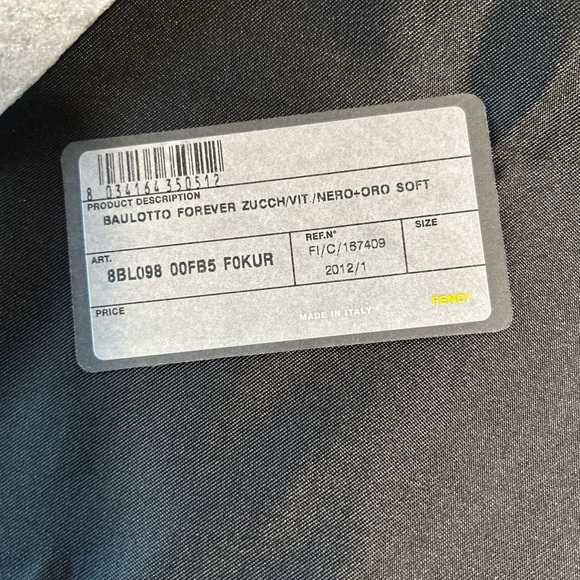 FENDI Baulotto Forever Zucchino brand new rare bag in gray and black top… - Picture 10 of 16